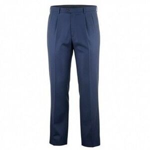 Paul Fredrick Mens 50 Dress Pants Blue Wool Pleated Solid Trousers Unhemmed NWT